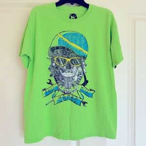 Full Metal Mambo Australia Military Skull T-shirt XL Youth X-Large Neon Green